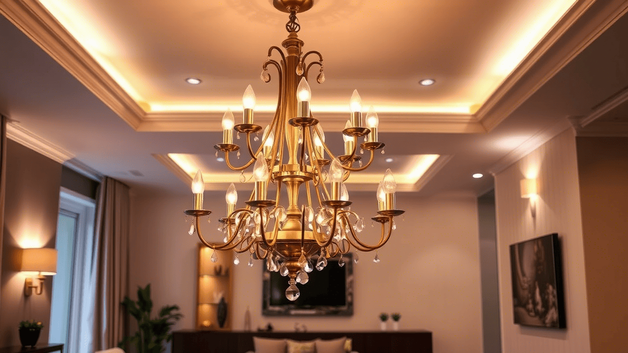 Люстра с дополнительным освещением Люстра с дополнительным освещением