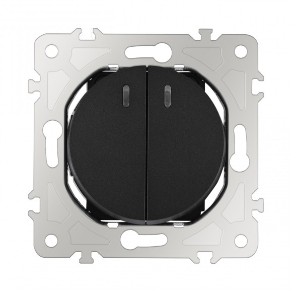 Выключатель двухклавишный проходной Arte Milano 202.33-2.black