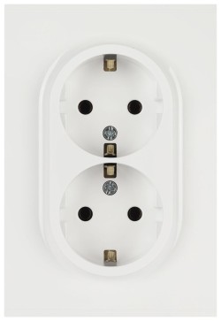Розетка ЭРА Arktik 16-2104-01 двойная с заземлением 2X2P+E Schuko 16А-250В белый Б0070444