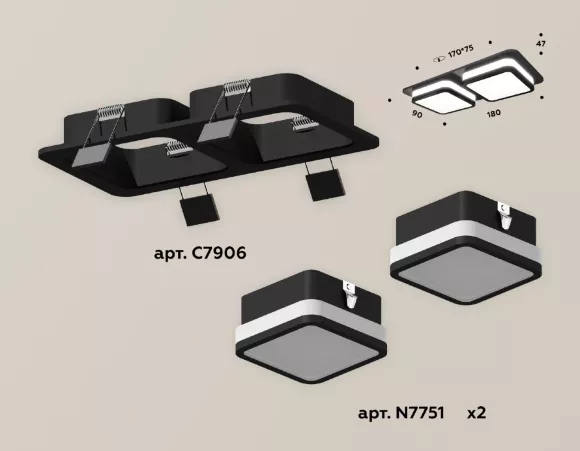Встраиваемый светильник Ambrella Light Techno XC7906012 (C7906, N7751) Встраиваемый светильник Ambrella Light Techno XC7906012 (C7906, N7751)