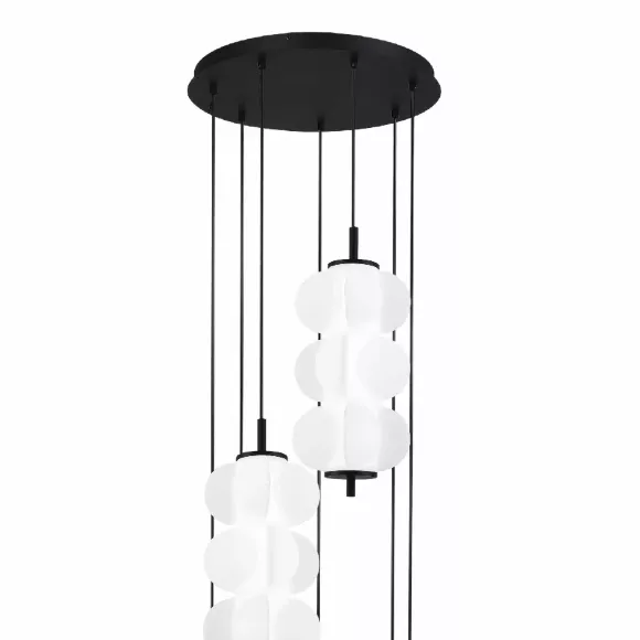 Каскадная люстра ST Luce Talisman SL6121.403.07, Черный, Белый, Теплый белый, декоративные элементы крупным планом Каскадная люстра ST Luce Talisman SL6121.403.07, Черный, Белый, Теплый белый, декоративные элементы крупным планом