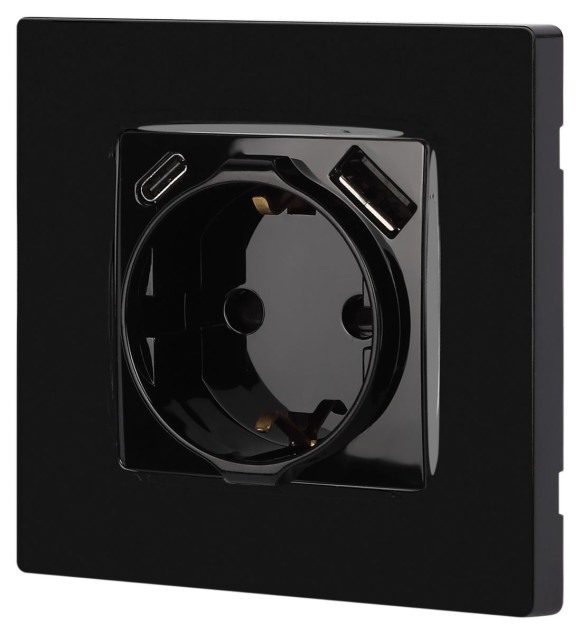 Розетка со шторками с USB type-A+C Эра 12-4108-06 Б0067746