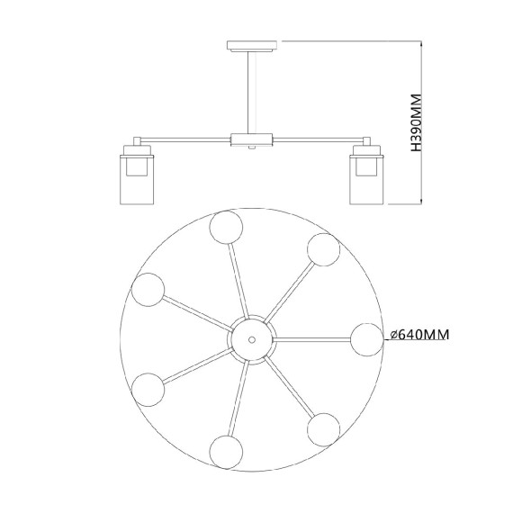 Люстра на штанге Escada Dinasty 2118/7P