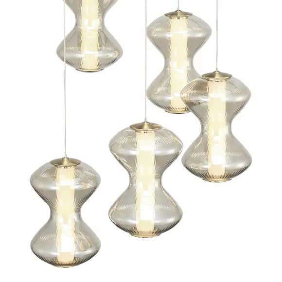 Каскадная люстра ST Luce Spine SL6136.233.01, Золото, Светло-коричневый, Теплый белый, крупный план Каскадная люстра ST Luce Spine SL6136.233.01, Золото, Светло-коричневый, Теплый белый, крупный план