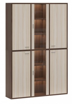 Шкаф-витрина Домино СУ(ш3в2)+4ФГ+2ФС MER_SUsh3v2-4FG-2FS-SHK-shamoni-CH-karamel