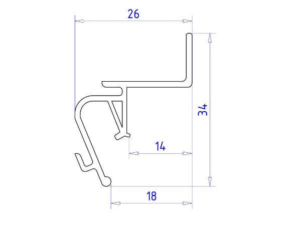 Алюминиевый профиль Ambrella Light Alum Profile GP4100BK