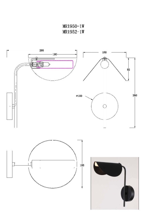 Бра MyFar Valentina MR1950-1W