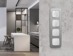 Комплект механизма 2-клавишного перекрестного выключателя Ambrella Volt 10A-250V OMEGA MO123030 Белый матовый QUANT (OP1230, VM125)