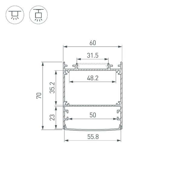 Профиль Arlight LINE-6070-3000 ANOD BLACK 047506