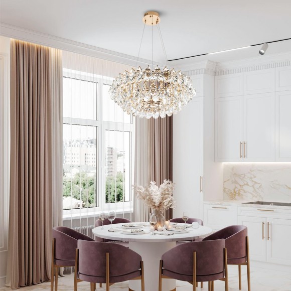 Подвесная светодиодная люстра с пультом управления Modelux ML.351.600 GD