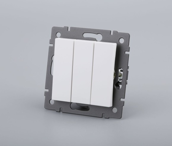 Механизм выключателя трехклавишный непроходной Arlight SWT-MK03-PL-WH-V (250V, 10A) 049896