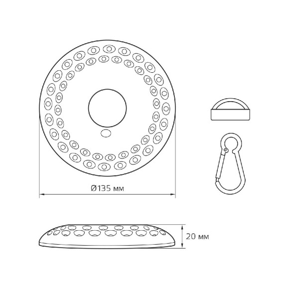 Кемпинговый светодиодный фонарь Gauss от батареек 135х20 500 лм GF004