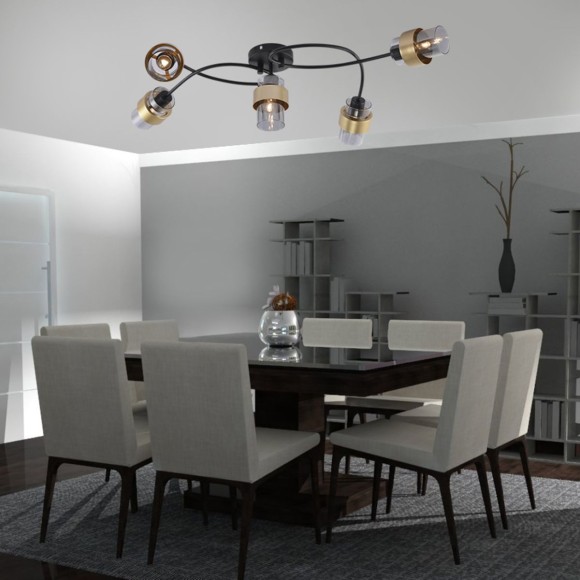 Потолочная люстра Escada Hurricane 1139/5P Black/Gold