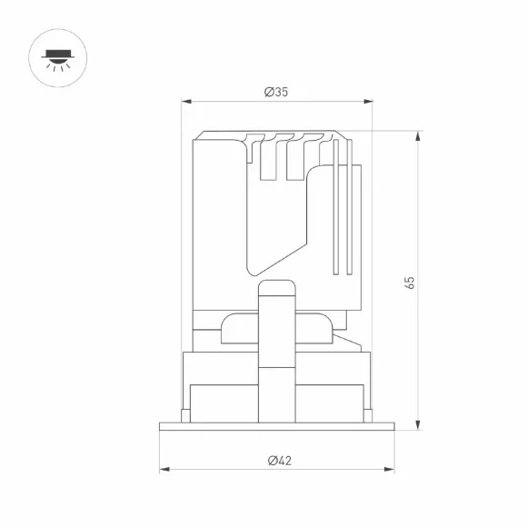 Встраиваемый светильник даунлайт Arlight MS-ARADO-BUILT-R35-3W Warm3000 (WH-WH, 36 deg, 230V) (IP20 Металл) 059101 Встраиваемый светильник даунлайт Arlight MS-ARADO-BUILT-R35-3W Warm3000 (WH-WH, 36 deg, 230V) (IP20 Металл) 059101