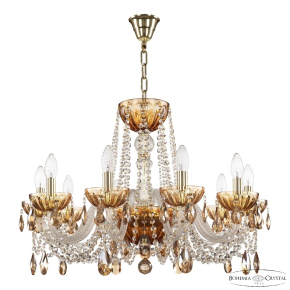Подвесная люстра Bohemia Ivele Crystal 5402/10/240 G Amber/M-1H K721