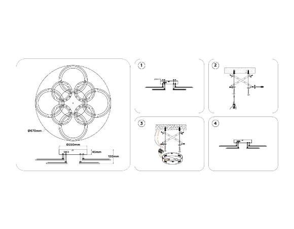Потолочная светодиодная люстра с пультом управления Ambrella Light Original FA8945