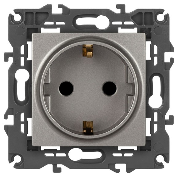 Розетка 2P+E Schuko со шторками Эра Elegance 14-2102-16 Б0065806