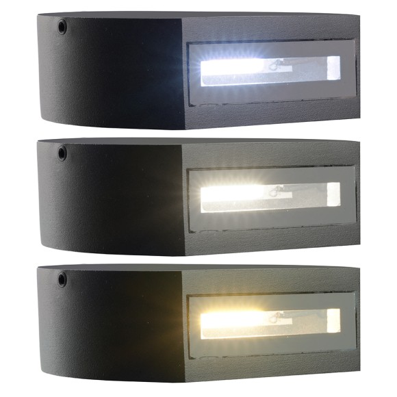 Уличный настенный светильник Feron Дели DH500, 6W, 55Lm, 3000/4000/6400К, черный