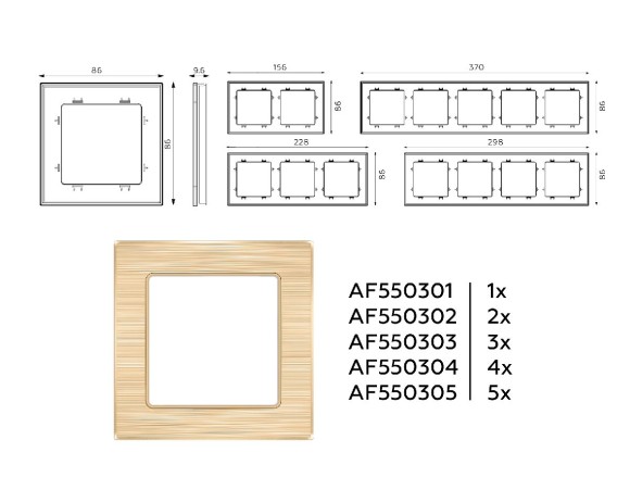 Рамка одноместная Ambrella Volt Platos AF550301