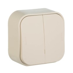 Переключатель двухклавишный на 2 направления Legrand Quteo 10A 250V слоновая кость 782236