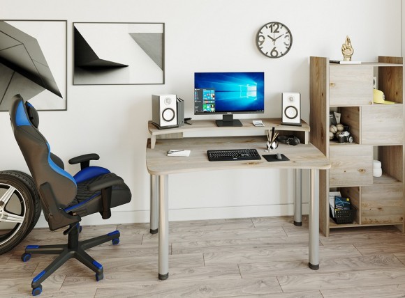 Стол компьютерный Домино Лайт СКЛ-Софт140МО+НКИЛ140 MER_SKL-Soft140MO-NKIL140_N