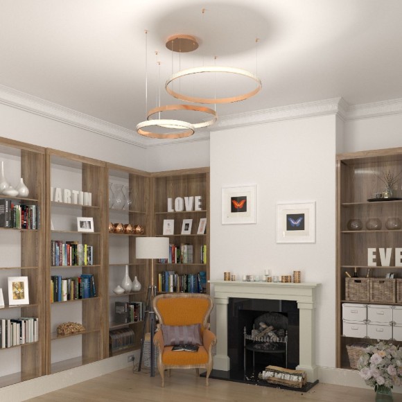 Подвесная светодиодная люстра с пультом управления Eurosvet POSH 90175/3 медный