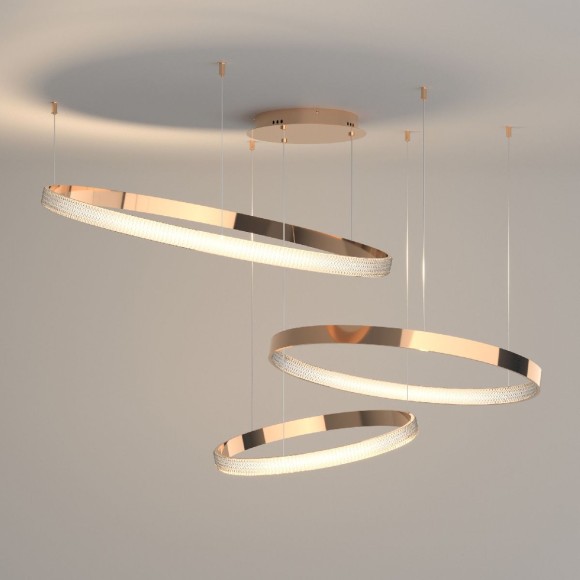 Подвесная светодиодная люстра с пультом управления Eurosvet POSH 90175/3 медный