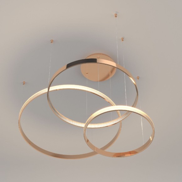 Подвесная светодиодная люстра с пультом управления Eurosvet POSH 90175/3 медный