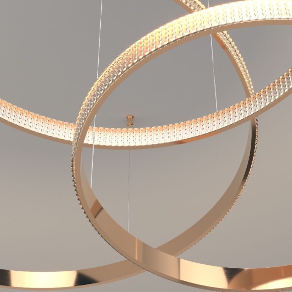 Подвесная светодиодная люстра с пультом управления Eurosvet POSH 90175/3 медный