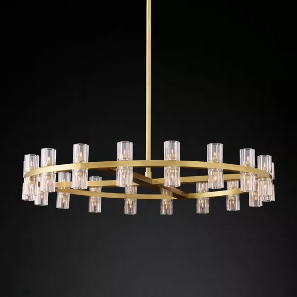 Люстра на штанге Delight Collection Arcachon KM1000P-36 brass, Золото, Прозрачный, Металл Люстра на штанге Delight Collection Arcachon KM1000P-36 brass, Золото, Прозрачный, Металл
