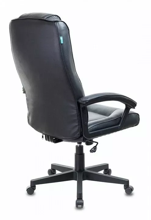 Кресло для руководителя T-9906N/BLACK BUR_1194324, черный, полимер, кожа, вид сзади