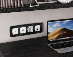 Комплект механизма компьютерной розетки Ambrella Volt RJ-45 (8P8C) CAT6A экранированной с автоматической защитной шторкой OMEGA MO132005 Белый матовый QUANT