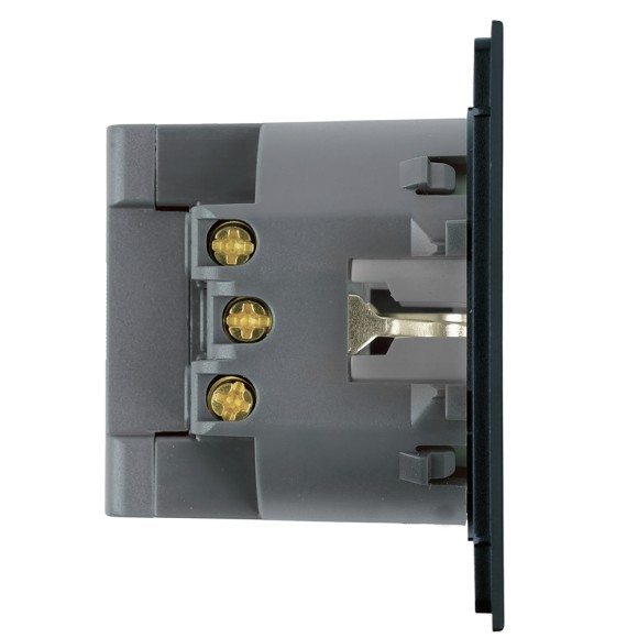 Розетка 1-местная з/ш с/з 16А + USB + Type C (механизм) Stekker Мия 250В 20W RST16-3119-05 черный бархат 50452