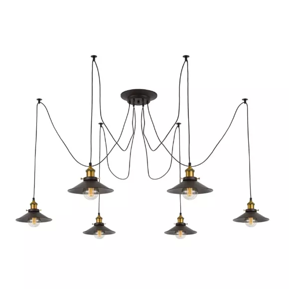 Подвесная люстра Citilux Эдисон CL451061, Коричневый, Металл, Лофт стиль, крепление