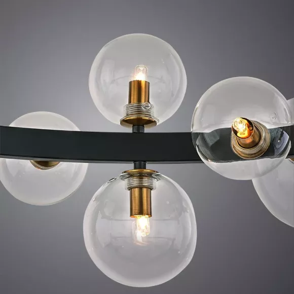 Подвесная люстра Arte Lamp Vincent A7790SP-24BK, Черный, Прозрачный, Металл
