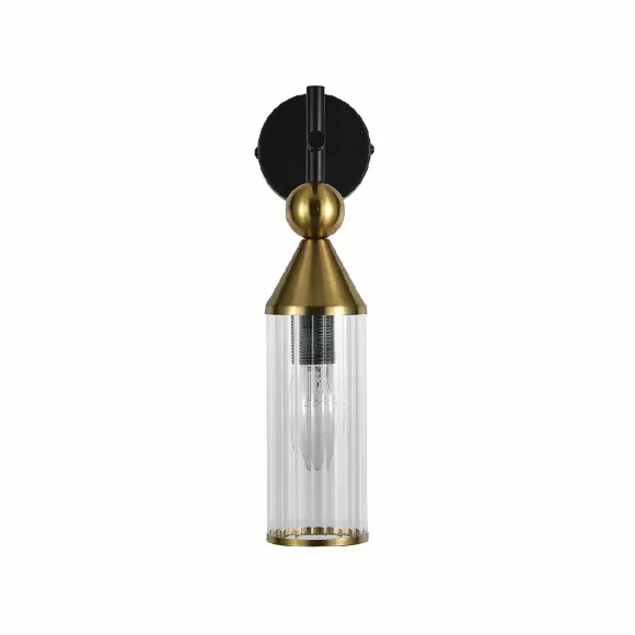 Бра Indigo Torazzo 13037/1W Black V000530, Черный, Прозрачный, Металл, вид сверху Бра Indigo Torazzo 13037/1W Black V000530, Черный, Прозрачный, Металл, вид сверху