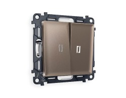 Комплект механизма 2-кл проходного выключателя с подсветкой Ambrella Volt Alfa MA634035