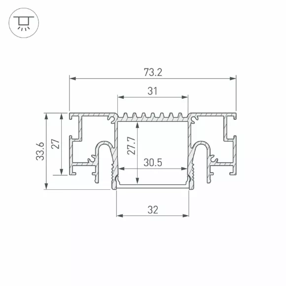 Профиль Arlight STRETCH-32-CEIL-CENTER-2000 BLACK 055208 Профиль Arlight STRETCH-32-CEIL-CENTER-2000 BLACK 055208