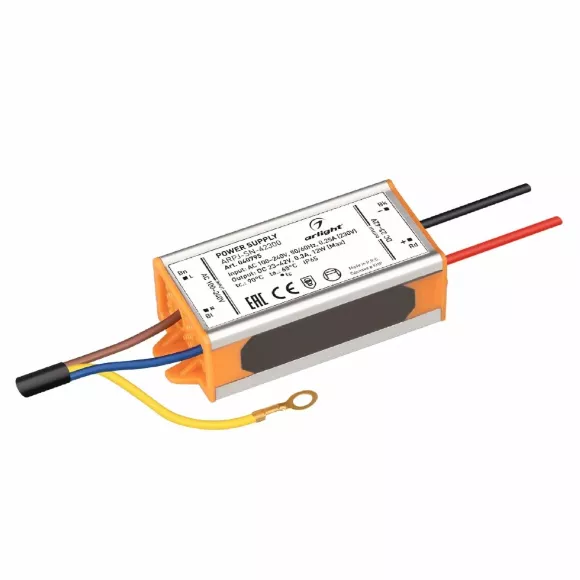 Блок питания Arlight ARPJ-SN-42300 (12W, 23-42V, 300mA, IP65) 040795 Блок питания Arlight ARPJ-SN-42300 (12W, 23-42V, 300mA, IP65) 040795