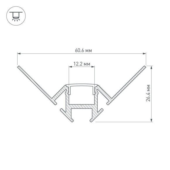 Профиль Arlight ARH-DECORE-S12-INT-2000 ANOD внутренний 023868