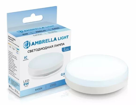 Светодиодная лампа Ambrella Light Bulbing GX53 9W 6400K 530906, Холодный белый, 80 Светодиодная лампа Ambrella Light Bulbing GX53 9W 6400K 530906, Холодный белый, 80