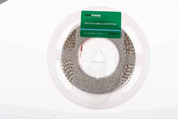 Светодиодная лента LEDS POWER 2835 192/м (18Вт/м) 24В холодная, серия ПРО125 009018 Светодиодная лента LEDS POWER 2835 192/м (18Вт/м) 24В холодная, серия ПРО125 009018