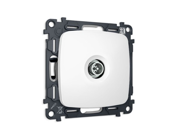 Комплект механизма TV розетки Ambrella Volt оконечной экранированной 5-1000MHz 3dB OMEGA MO133005 Белый матовый QUANT (OP1330, VM199)