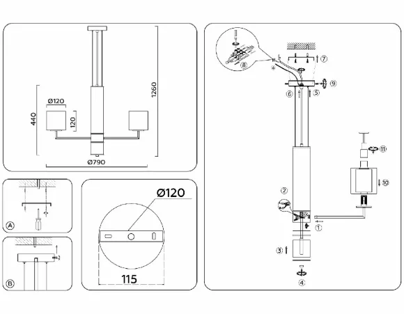 Подвесная люстра Ambrella Light High Light Heigh Light LH56013 Подвесная люстра Ambrella Light High Light Heigh Light LH56013