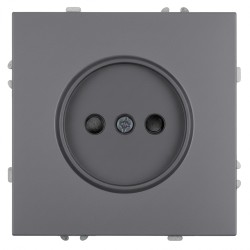 Розетка 1-местная с з/ш б/з (механизм) СЗК Stekker Эмили 250В 16А RST16-5109-10ZK платиново-серый soft touch 50242