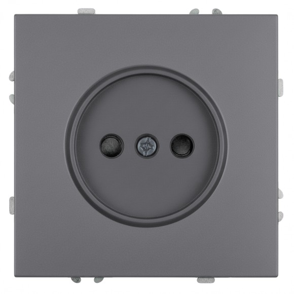 Розетка 1-местная с з/ш б/з (механизм) СЗК Stekker Эмили 250В 16А RST16-5109-10ZK платиново-серый soft touch 50242