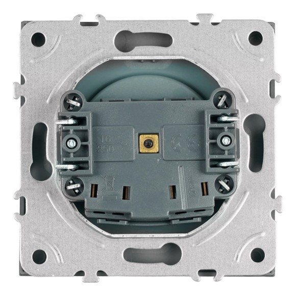 Розетка 1-местная с з/ш б/з (механизм) СЗК Stekker Эмили 250В 16А RST16-5109-10ZK платиново-серый soft touch 50242