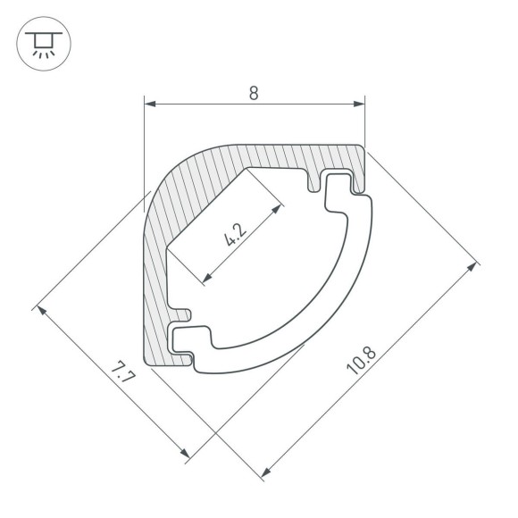 Алюминиевый профиль Arlight ARH-Kant-H8-2000 Anod 036323