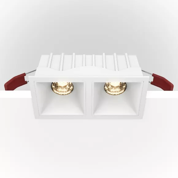 Встраиваемый светильник Maytoni Technical Alfa LED DL043-02-10W4K-D-SQ-W, Белый, Нейтральный белый, Алюминий, вид снизу Встраиваемый светильник Maytoni Technical Alfa LED DL043-02-10W4K-D-SQ-W, Белый, Нейтральный белый, Алюминий, вид снизу