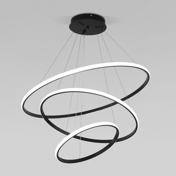 Подвесная светодиодная люстра с пультом управления Eurosvet Collars 90264/3 черный